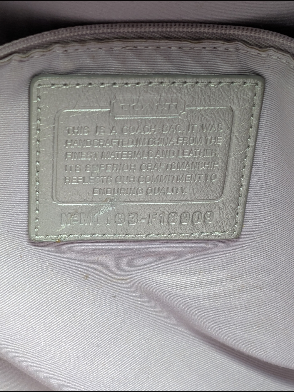 Coach Signature Gray / Silver Canvas / Leather Medium Soho Hobo Bag Purse F18909 - Picture 10 of 12